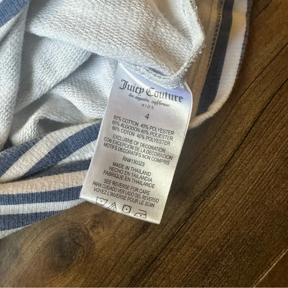 Juicy Couture | 2 Piece Logo Top and Stripped Short Set | Size 4